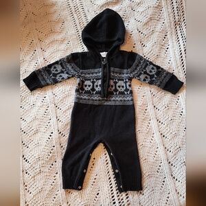 Amy Coe Little Baddie Skulls Knit Infant Jumpsuit